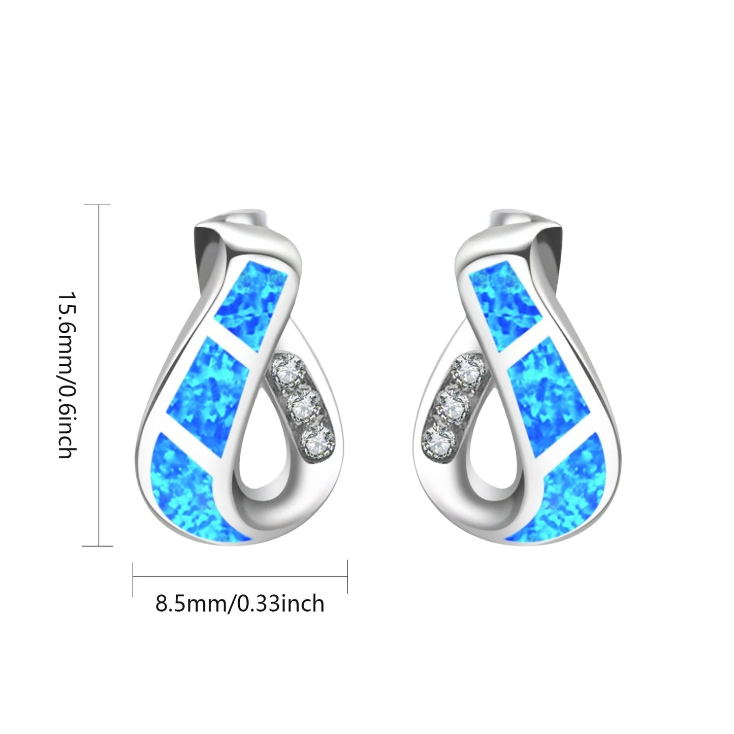 Trendy Dainty Brass Silver Plated Opal Geometric Pendant Earrings Cute Fairy Inspired Christian Gift Jewelry Bulk Supply for