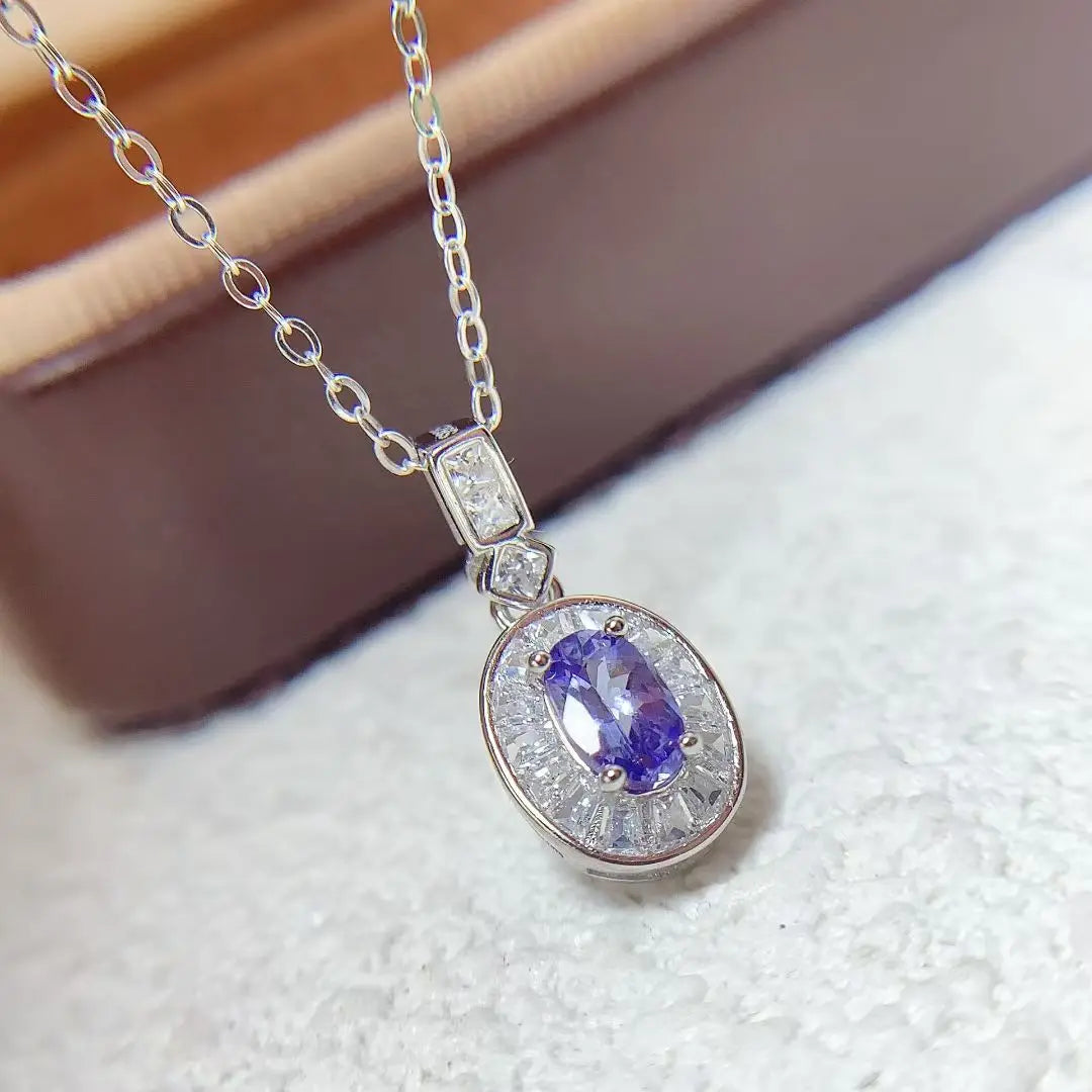 S&S 925 Silver Tanzanite Jewellery | Oval Cut 4×6mm | Ring, Necklace & Earrings | Luxury