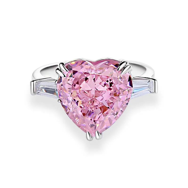 Wholesale Waterproof 5A 8A Pink Cubic Zirconia Rings 925 Sterling Silver OEM ODM Custom Factory Direct Ring Jewelry Manufacturer