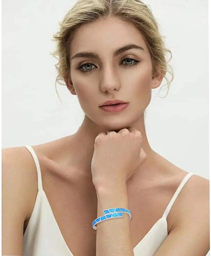 Hawaii Style Multi Layer Wave Opal Bracelet Boho Chic Gemstone Bangle for Women Wholesale Fashion Jewelry