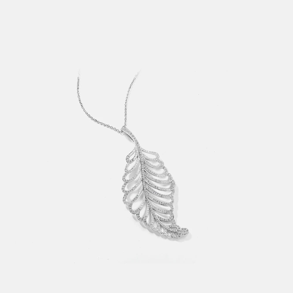 MUSHAN S925 Sterling Silver Luxury Engagement Pendant Necklace with High Carbon Diamond Rhodium Plated Women's Jewelry
