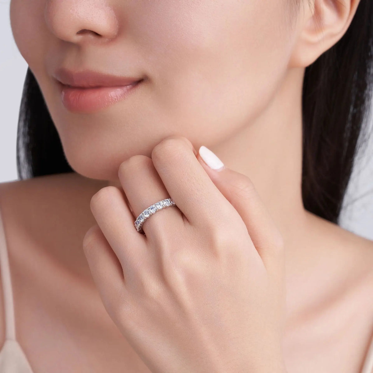 Custom OEM ODM Wholesale Waterproof Jewelry S925 Silver Moissanite Smart Ring for Men Women Health Material