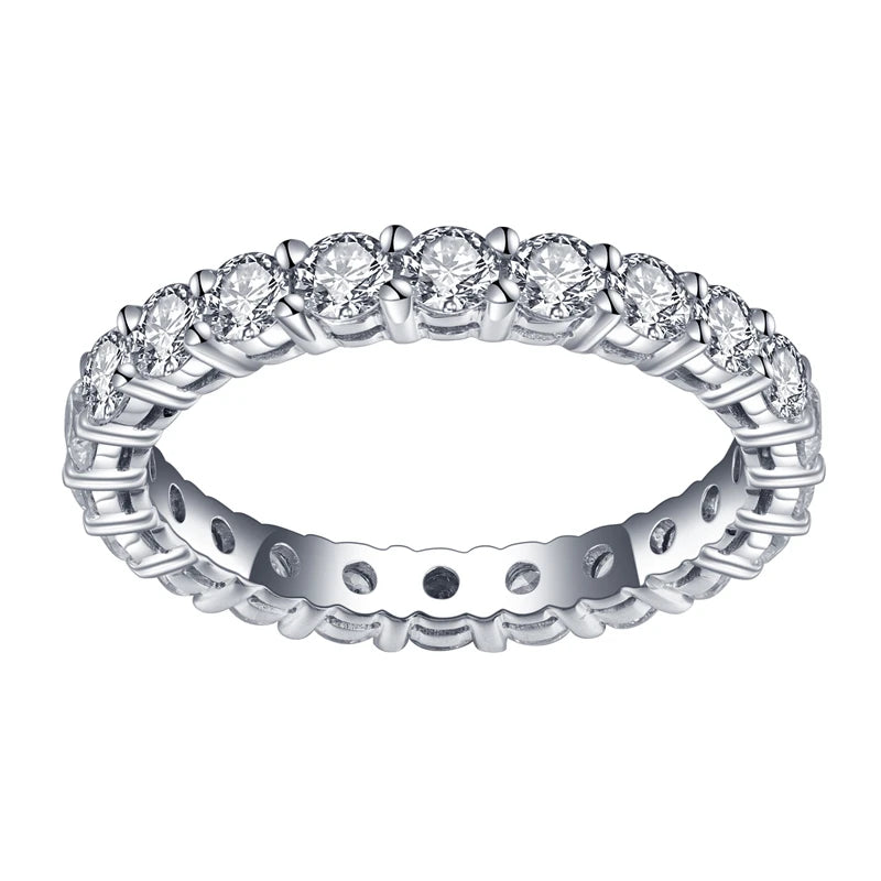Gemfiori MSR-308 10K 14K 18K Gold 3mm Round Lab Grown Diamond Eternity Ring Jewelry Lab Grown Diamond Eternity Band