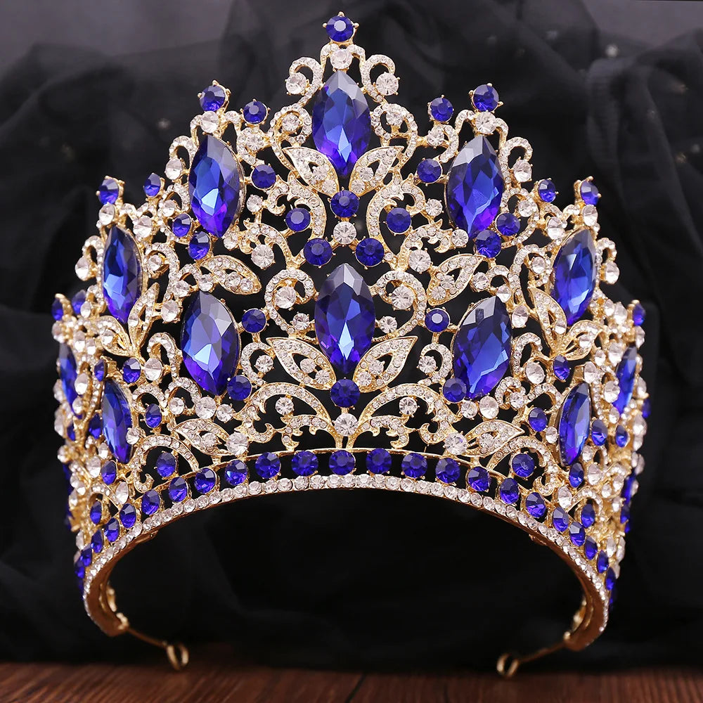 BELLEWORLD Hot Fashion Luxury Coronas Para Reinas Hairpieces for Brides Shiny Big Rhinestone Wedding Party Crown Tiaras Tiaras