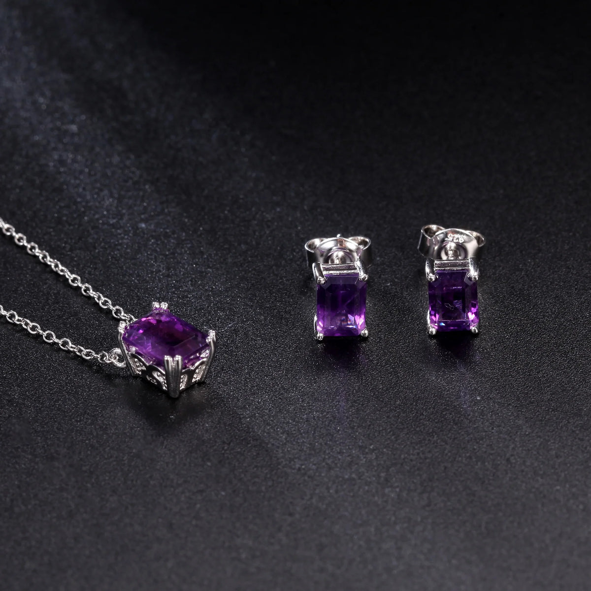 ArtistA Amethyst Necklace Fancy Cut Octagon Shape Gem Stone Minimalist 3 Year Plating Last 925 Sterling Silver Jewelry Necklaces