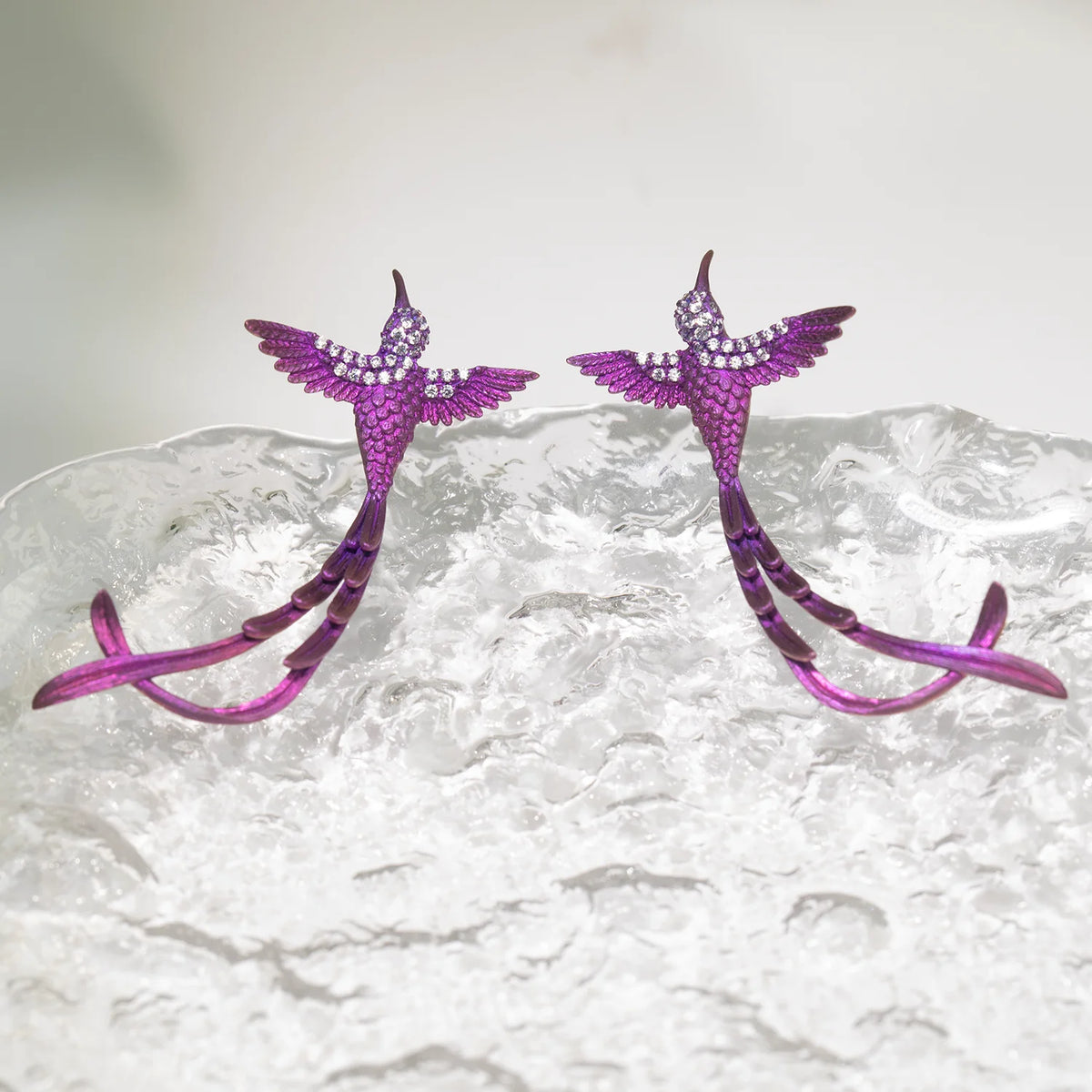 S&S G23 Titanium Zircon Phoenix Stud Earring | Medical-Grade Piercing Jewellery