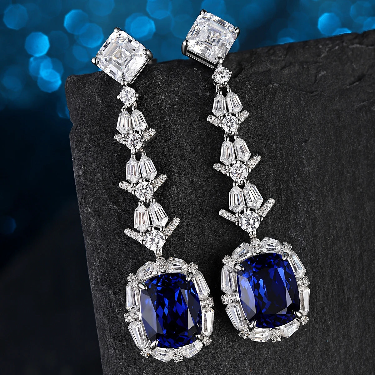 Luxury Fancy Design Earring Women Jewelry Lab Grown Gemstone Classic S925 Silver Women Birthday Gift Classic Earring Stud Set