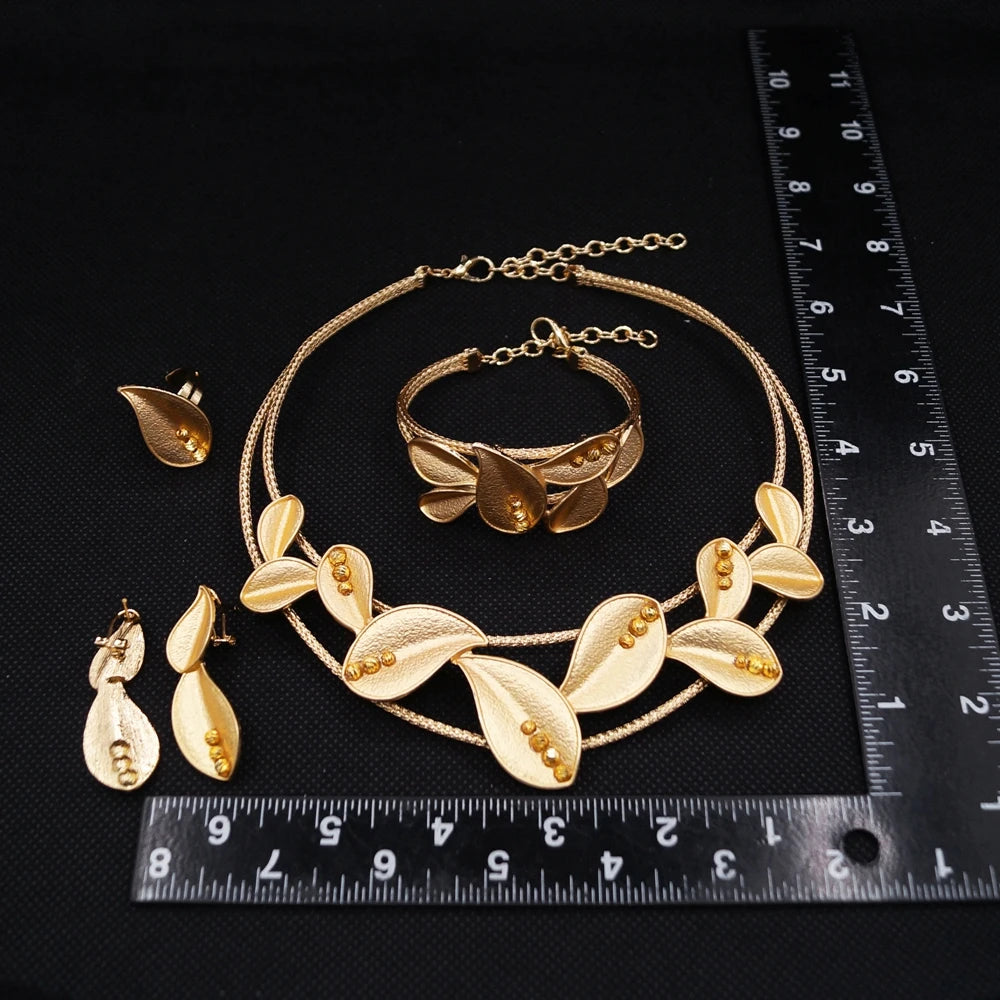 Italian Jewelry Set Alloy Brazilian Jewelry Sets Wedding Party Pendant Necklace Bracelet Ring Earrings Jewelry Set  X00096