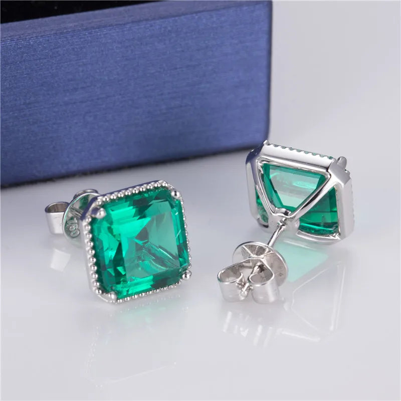 Gemfiori MSE- 515 Create Emerald Jewelry Women Custom Fashion 18K Gold Earring