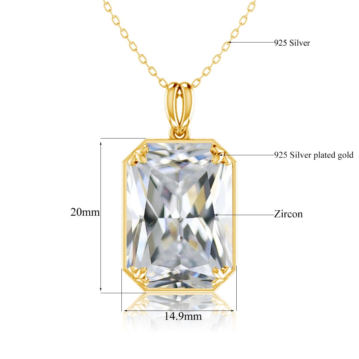 REDheart Classic British Court Jewelry Cocktail Party 925 Sterling Silver Plated 18K Gold Emerald Sapphire Pendant Necklace