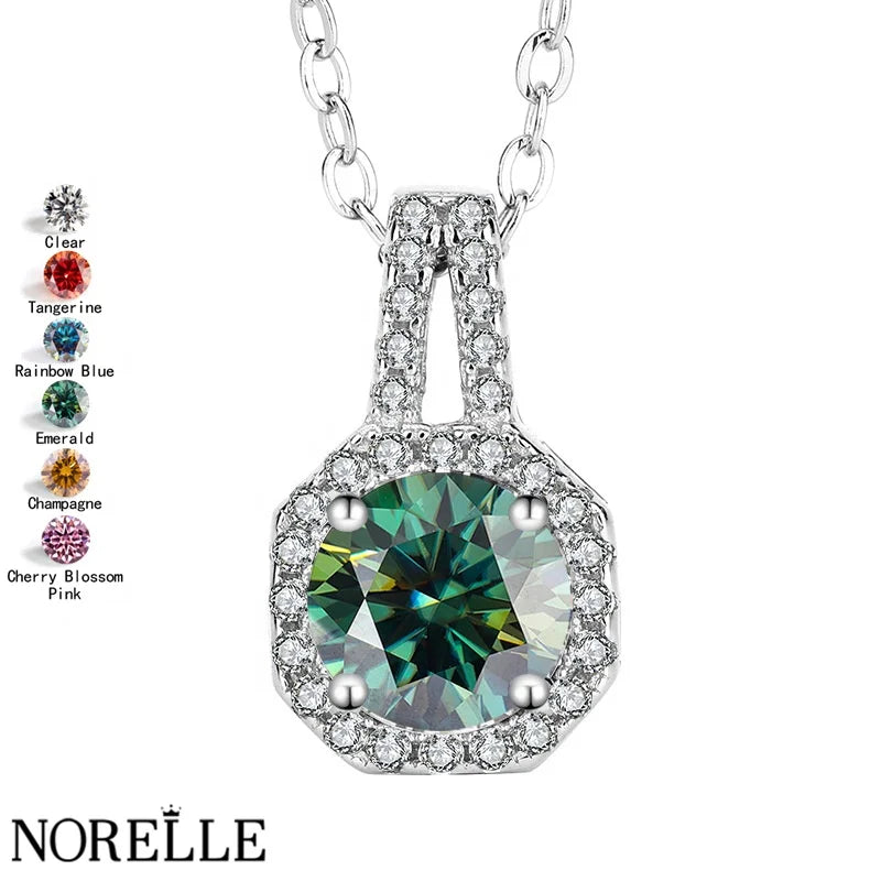 1 Ct Moissanite Square Pendant Necklace 925 Sterling Silver Necklace Luxury Fine Princess Clavicle Necklace Customizable Square