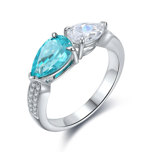 Gemfiori Factory Direct Sale 925 Sterling Silver High Quality Paraba Gemstone Ring