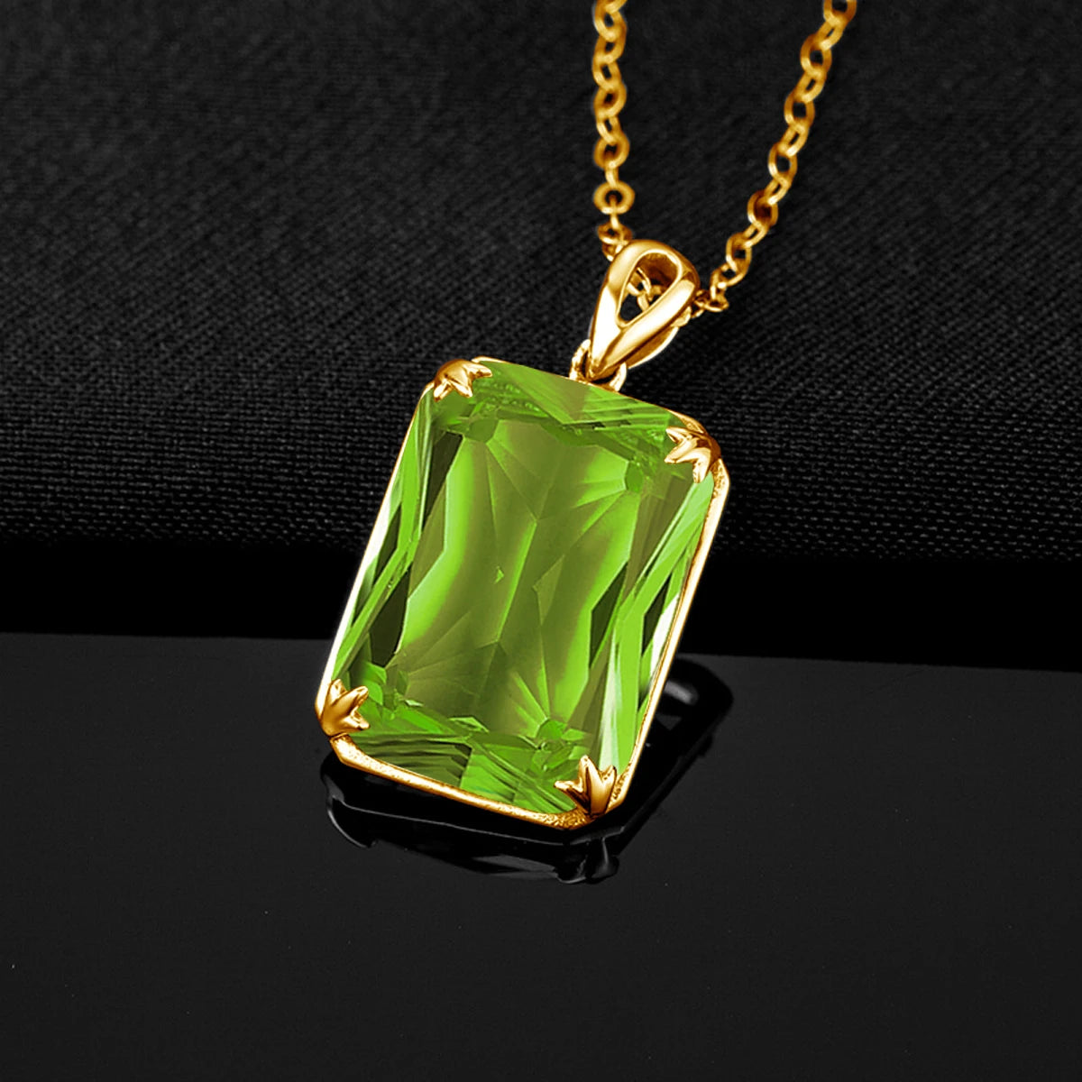 ArtistA Vintage Victorian Women Peridot Green Gem Wedding Jewel Manufacturer 925 Silver Gold Plated Costume Jewelry Set