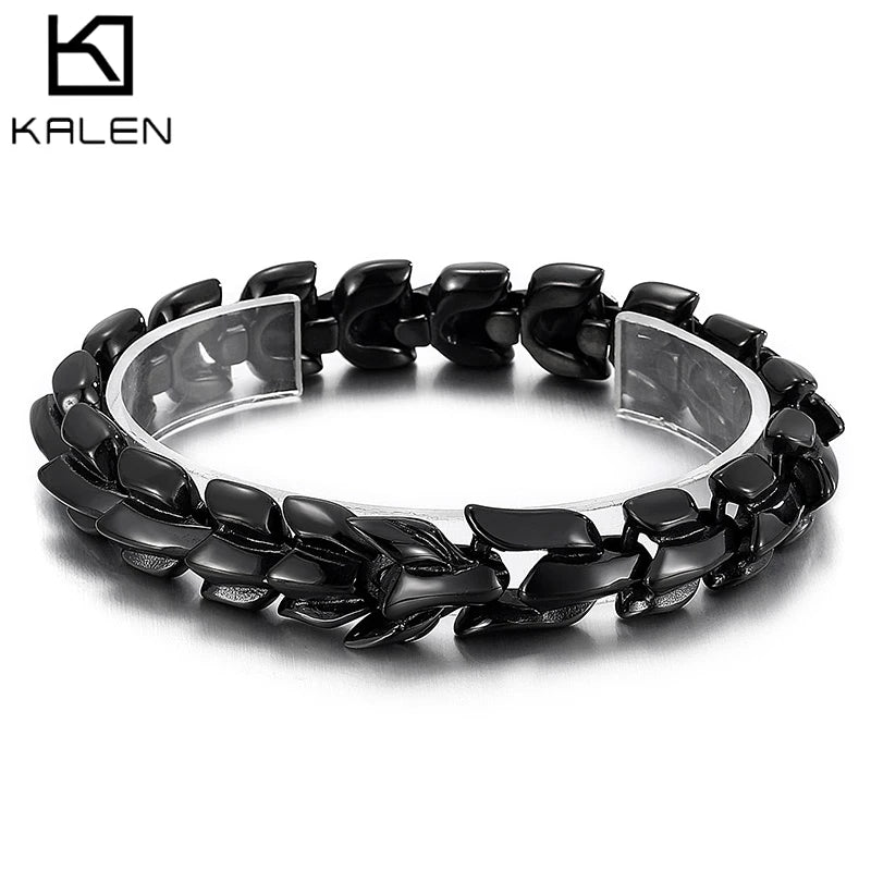 KALEN Personality Trend Vacuum Plating Multi-color Keel Bracelet Men Stainless Steel Jewelry Bracelets Bangles