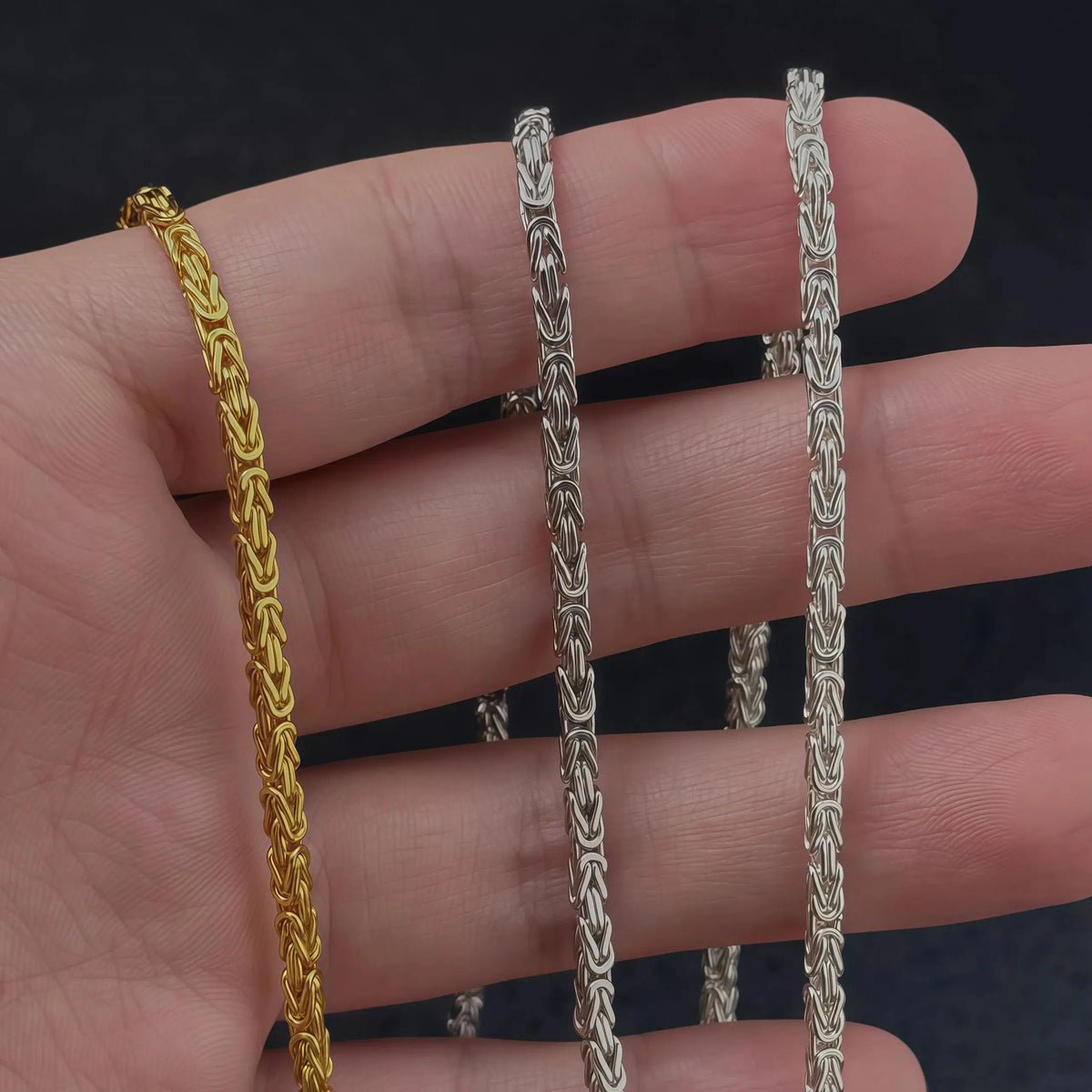 Wholesale StarPaGo 925 Sterling Silver Hip Hop Necklace 2.5mm King Chain Byzantine Link Rhodium Plated Unisex Gift Party