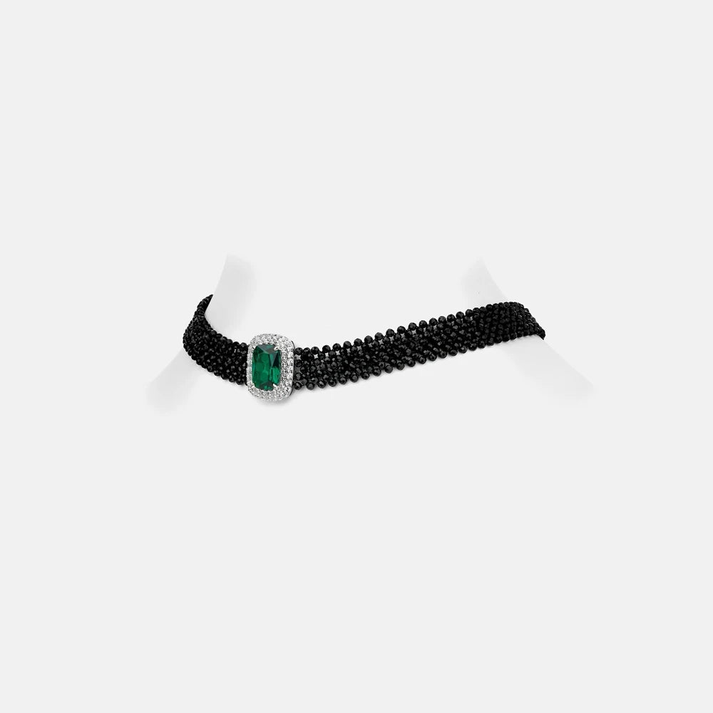 MUSHAN Jewelry Factory S925 Sterling Silver Black Spinel Woven Multi Layer Necklace European and American Jewelry for Women
