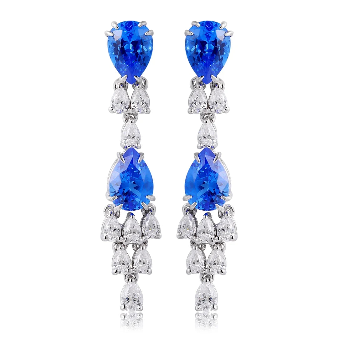 Gemfiori Anster High Quality S925 Lab Grown Cobalt Spinel Earring Stud Dainty Gemstone Stud Earrings for Women Daily Wear Gift