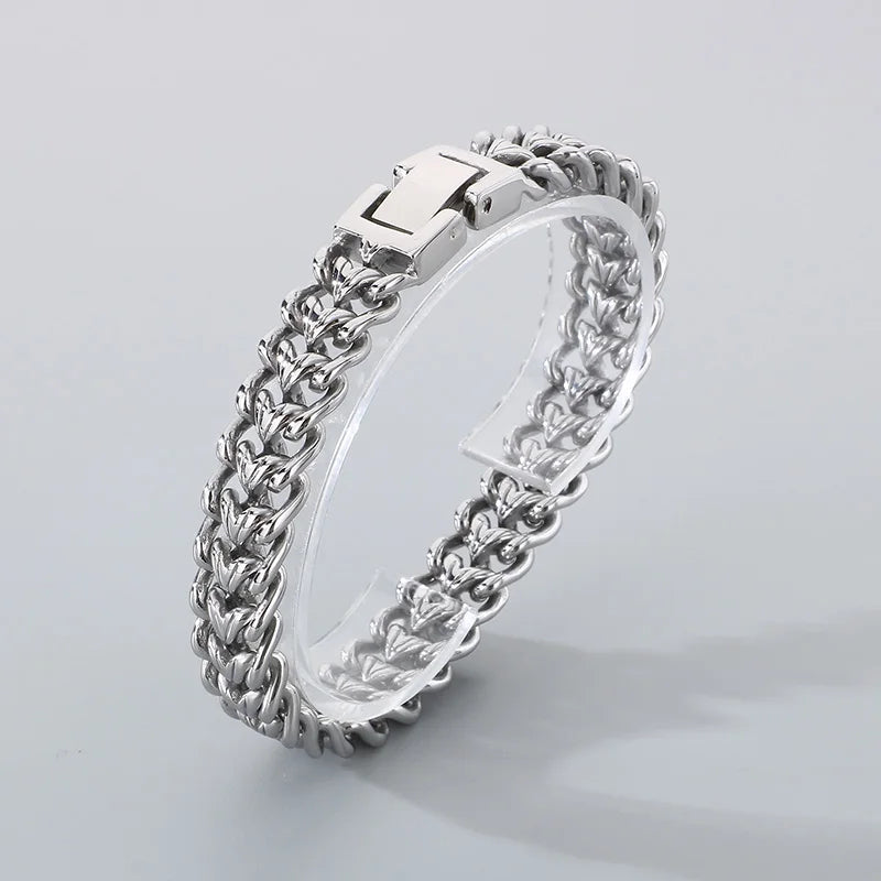 KALEN Trendy Fine Jewelry Fashion Bracelets Men Stainless Steel Sophisticated Links Bracelet Bangle