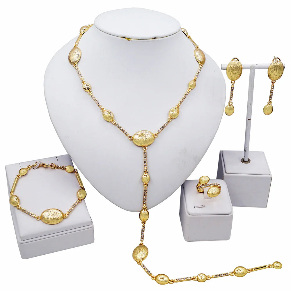 Zhuerrui New Design Brazilian Jewellery Set Italian Designs 24k Gold Plated Jewelry Set Artificial Jewellery Sets HN21010314