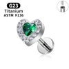 G23 Titanium Triangle Heart Fox Tragus Cartilage Helix Daith Piercing Stud Earrings for Women 16G CZ Ear Stud Pierc Body Jewelry