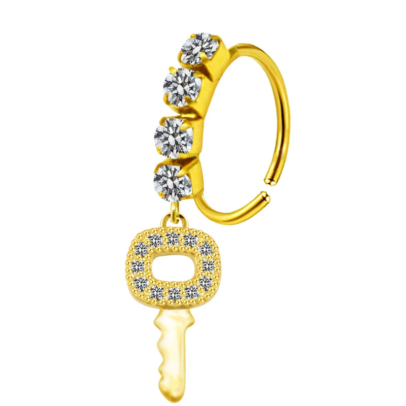S&S Stainless Steel Dangle Hoop Nose Ring Collection | 66 Designs