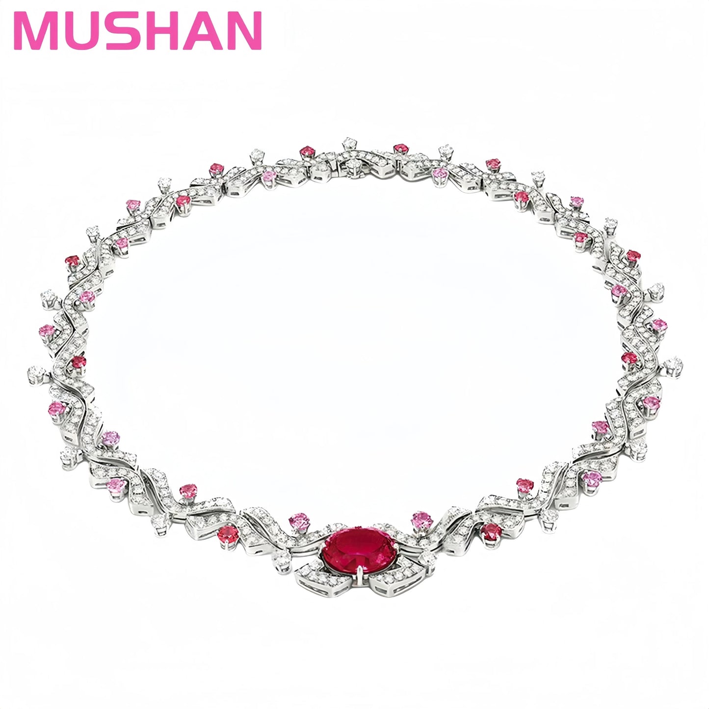 MUSHAN Jewelry Factory GRC Certificate Luxury Platinum Plated 925 Sterling Silver Charm Necklace for Women Gift Wedding Party