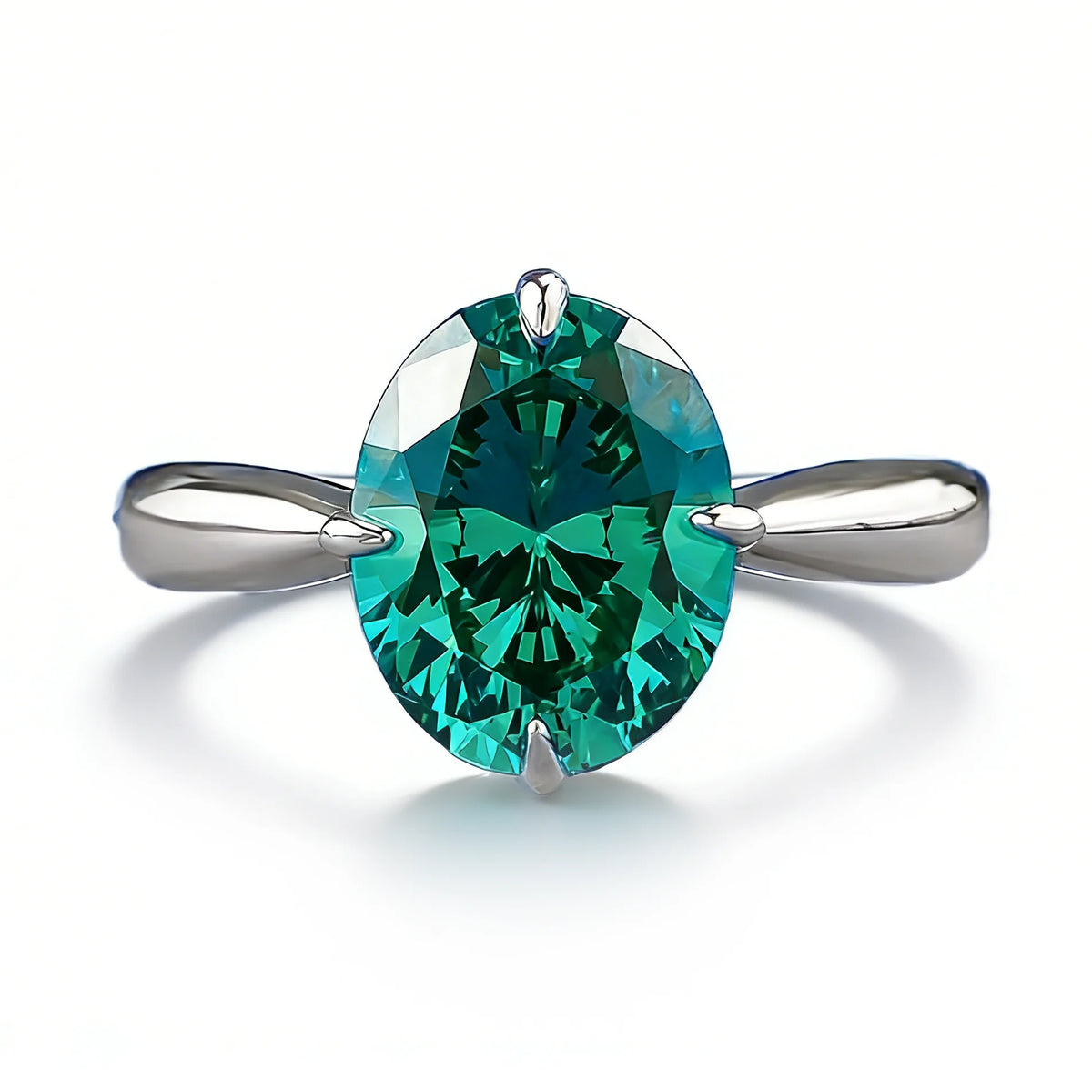 Elegant Women 925 Sterling Silver Emerald 5A 8A Cubic Zirconia Ring Promise Wedding Rings Custom Jewelry Manufacturing OEM/ODM