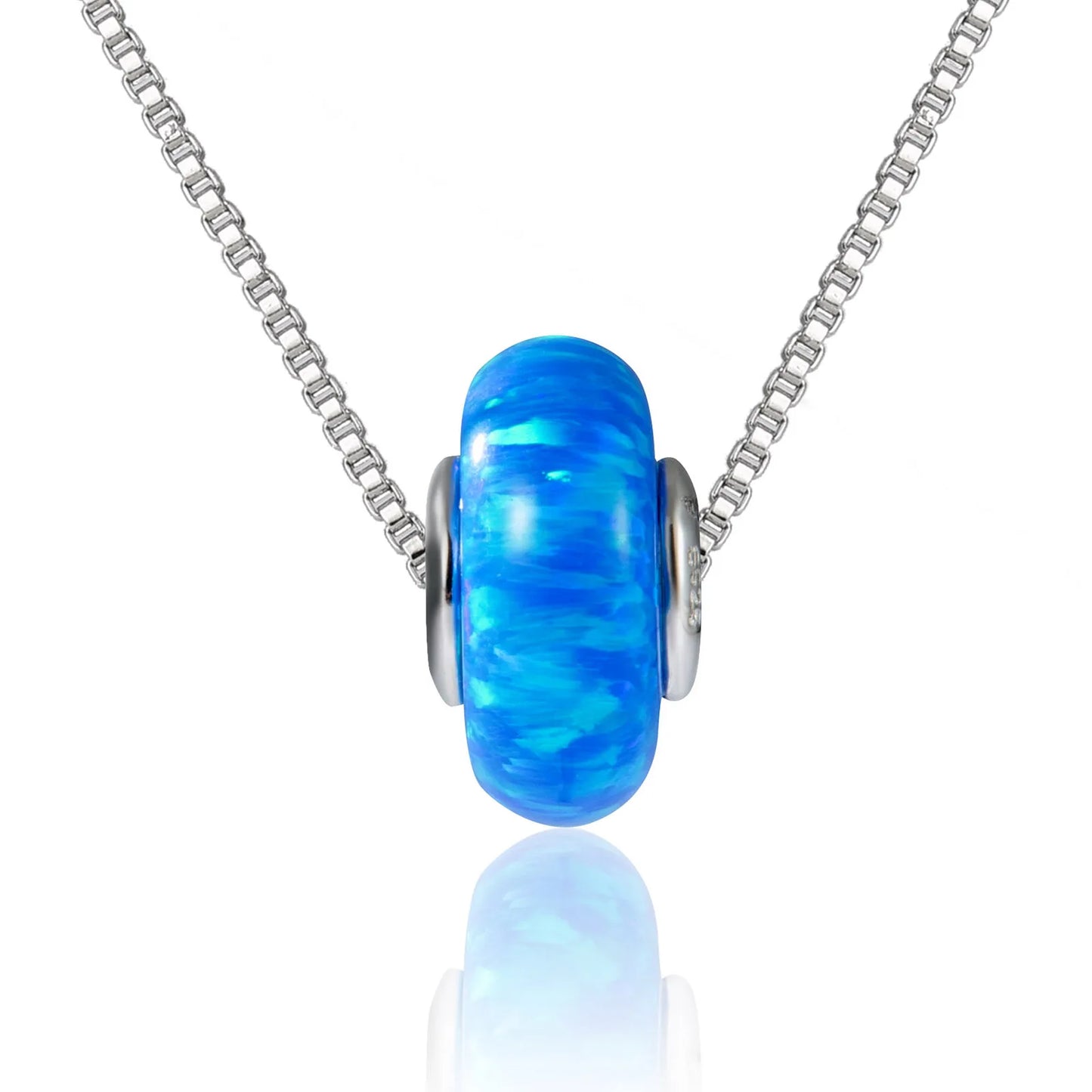 TikTok & Ins Fashionable Sporty Brass Copper Alloy Round Shape Opal Pendant Necklace for Party