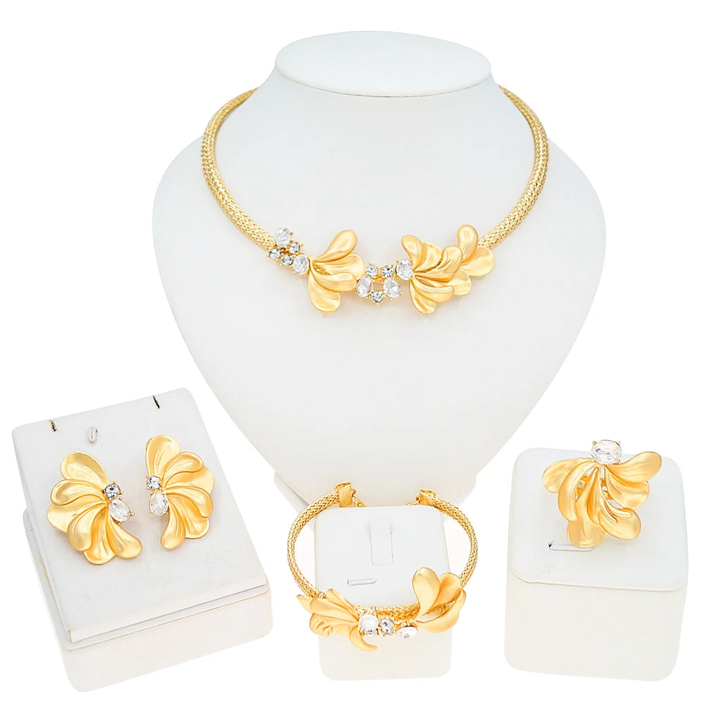 Zhuerrui Italiano Gold Designs Women Jewellery Set Party Fine Costume Jewelry Set Luxury Big Necklace Jewellery Sets X0005130
