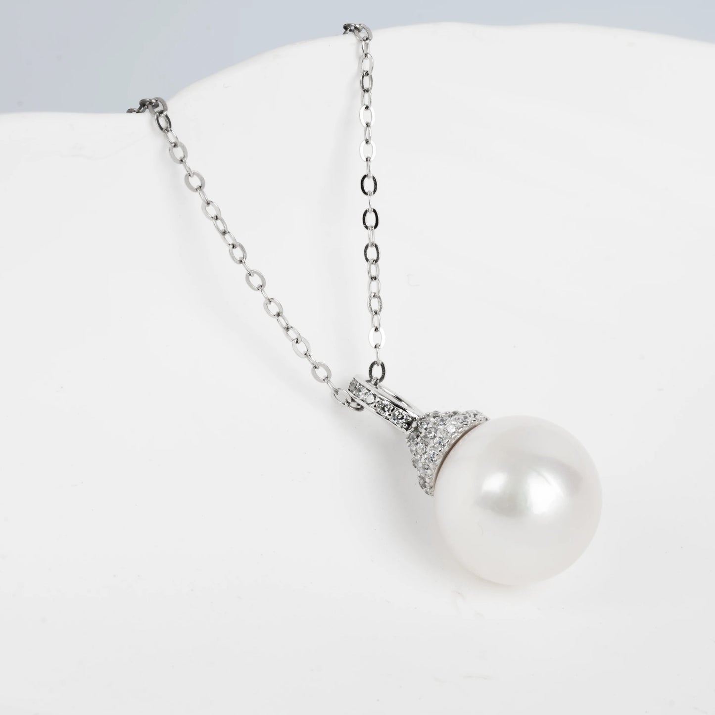 Akoya Pearl 9-10MM Jewelry Necklace AAAAA Natural Seawater Round Pearl 925 Silver Zircon Jewelry Fashion Necklace