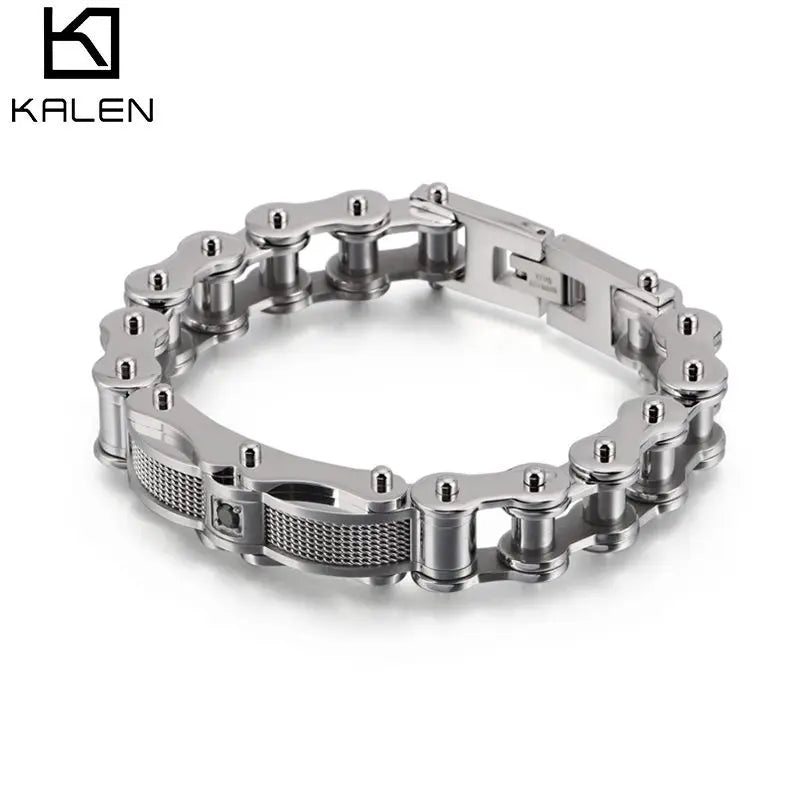 KALEN 12mm Stainless Steel Bike Chain Male Bracelet