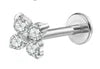 S&S ASTM F136 Titanium Labret Stud | Zircon | 83 Designs | Titanium & Gold