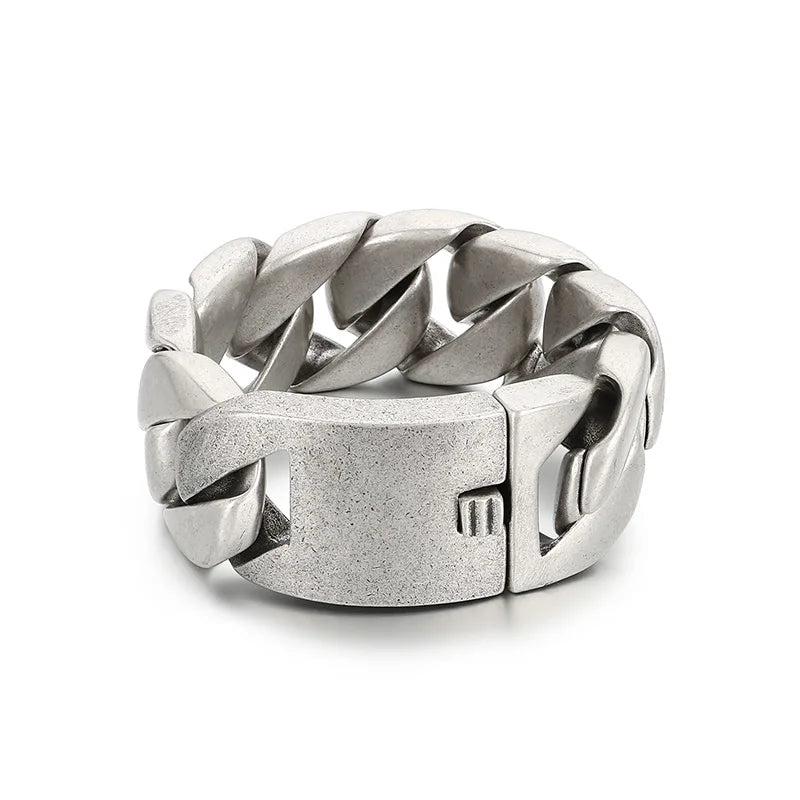 KALEN Popular Retro Stainless Steel Cuban Chain Men Bracelet&Necklace Jewelry Set