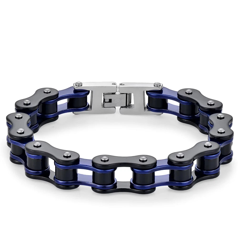 REBEL Stainless Steel Waterproof Anti Non Tarnish Personalized Hip Hop Fine Fashion Jewelry Punk Men's Biker Chain Bracelet