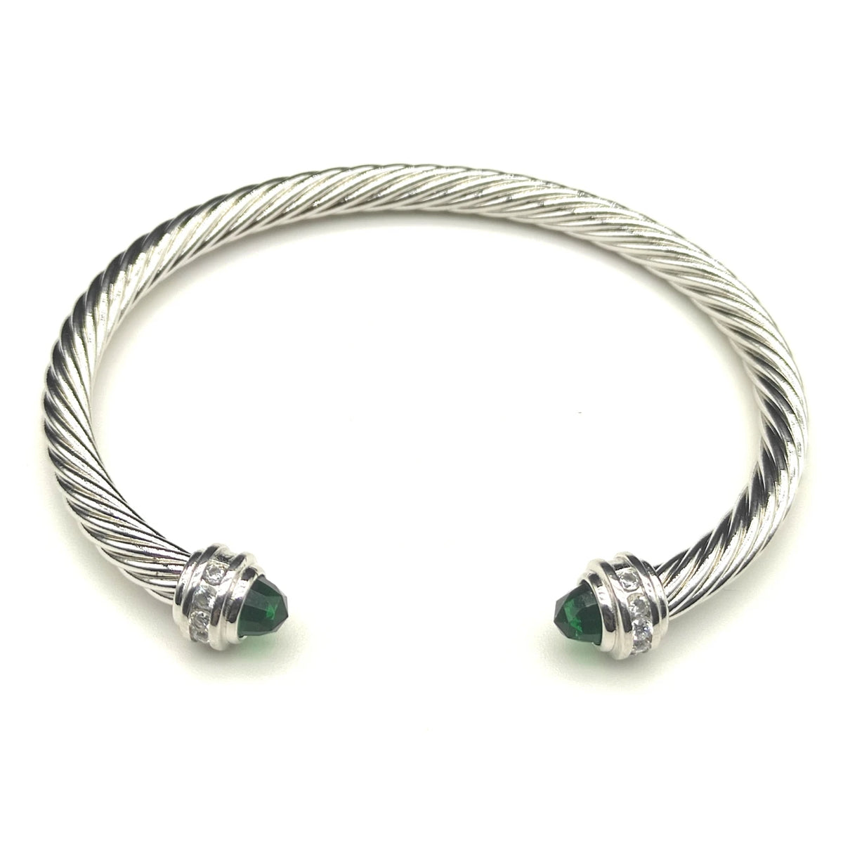 FASHIONISTA DY High-Quality 5mm Silver-Plated Diamond Fashion Bracelet, Stylish Silver-Plated Colored Gemstone Bangle, Jewelry