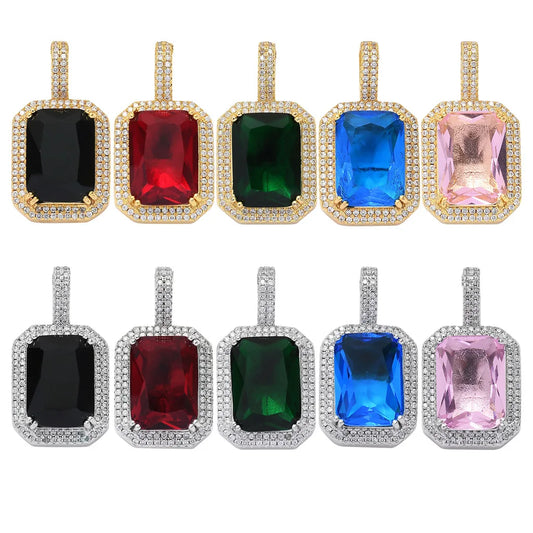 S&S Colourful CZ Geometric Pendant Necklace | Gold & Silver | S&S