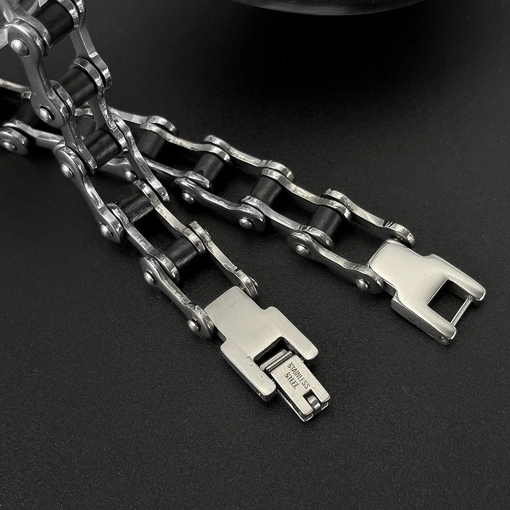 REBEL VIKING Minimalist Biker Chain Link Bracelet – Stainless Steel
