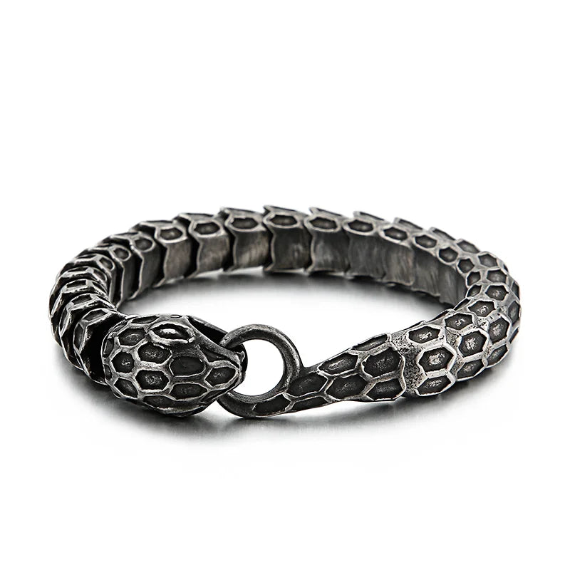 KALEN Populous Punk Snake Bracelet Links Bangle Stainless Steel Fashion Bracelets for Men