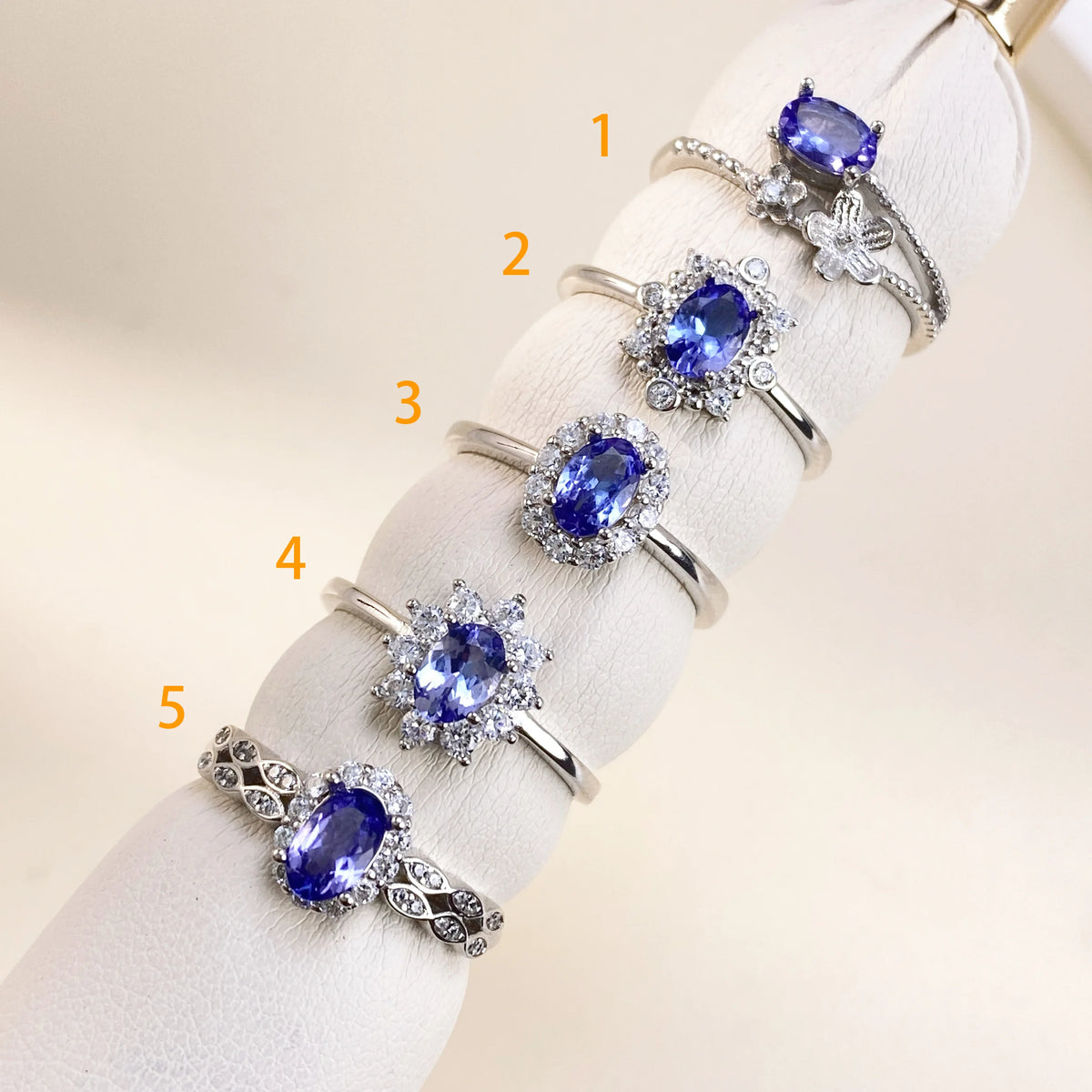Natural Tanzanite Rings for Women 925 Sterling Silver Classic Rhodium Plated Engagement Fashion Jewelry
