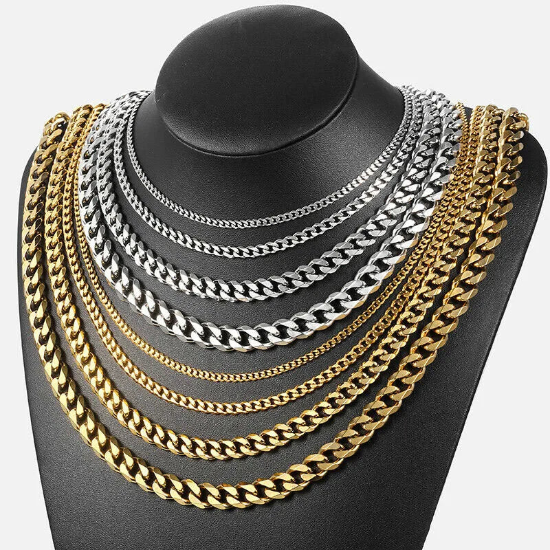 S&S 925 Sterling Silver Chain Necklace — Rope, Figaro, Cuban & Box | S&S Collection