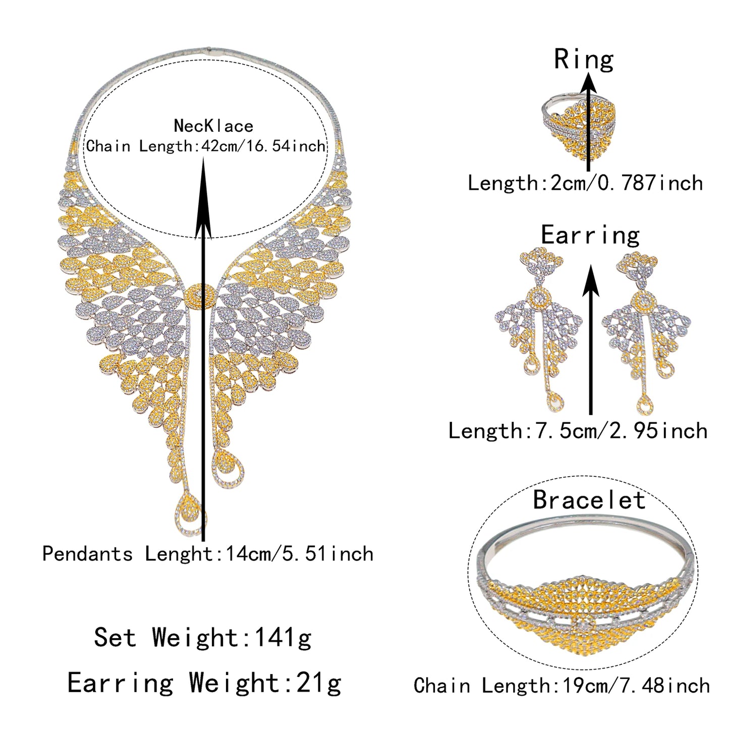 Zhuerrui Luxury 5A Zirconia Copper American Diamond Jewelry Set for Women No Tarnish Engagement Wedding Anniversary HZ25008189