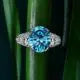 MUSHAN Luxury S925 Sterling Silver Platinum Plated 3.5ct High Carbon Diamond Wedding Ring Women Anniversary Party 9*11 Full