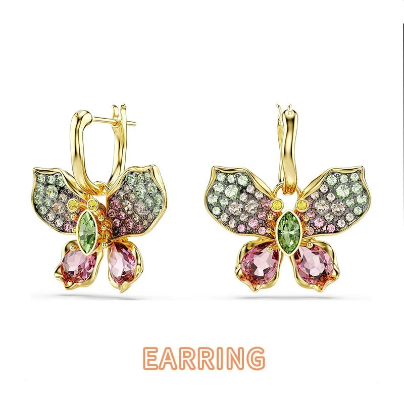 XOTICA Austria Multicolored Series High-Quality Flower-Shaped Crystal Jewelry Set, Jewelry