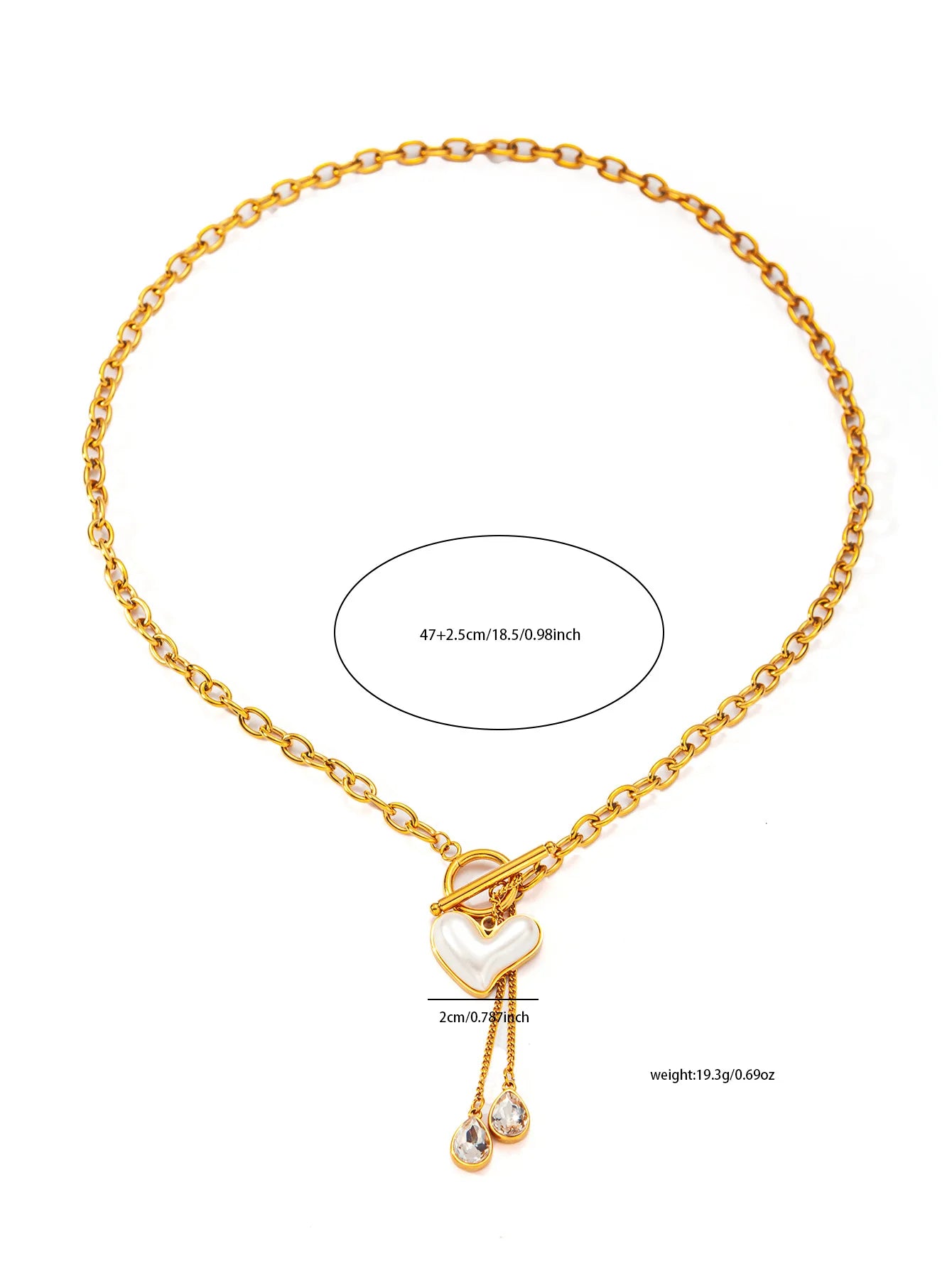 Hot Sell Fashion Stainless Steel Gold Heart Necklace and Bracelet Set Women Gold Jewelry Set