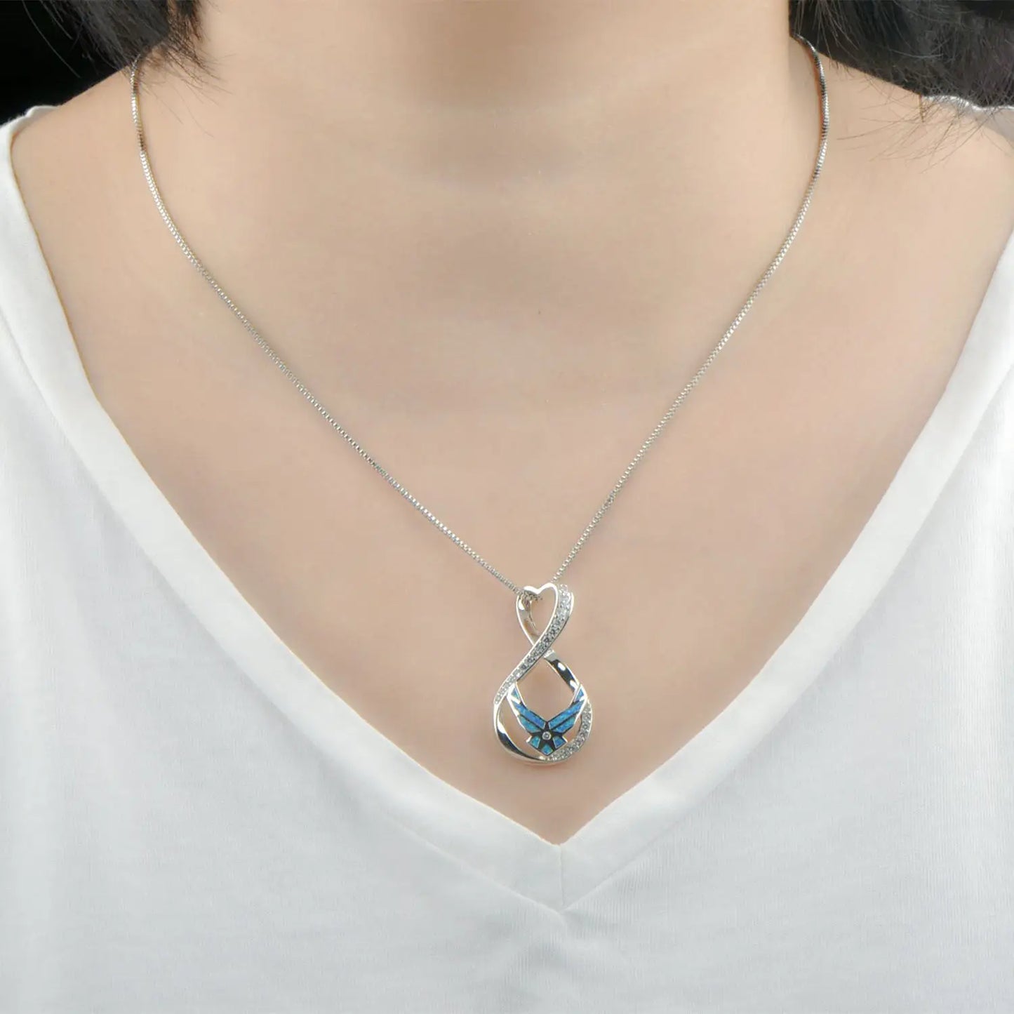 Chic Infinite Symbol Necklace Aobao Wing Detail Pendant Fashion Jewelry