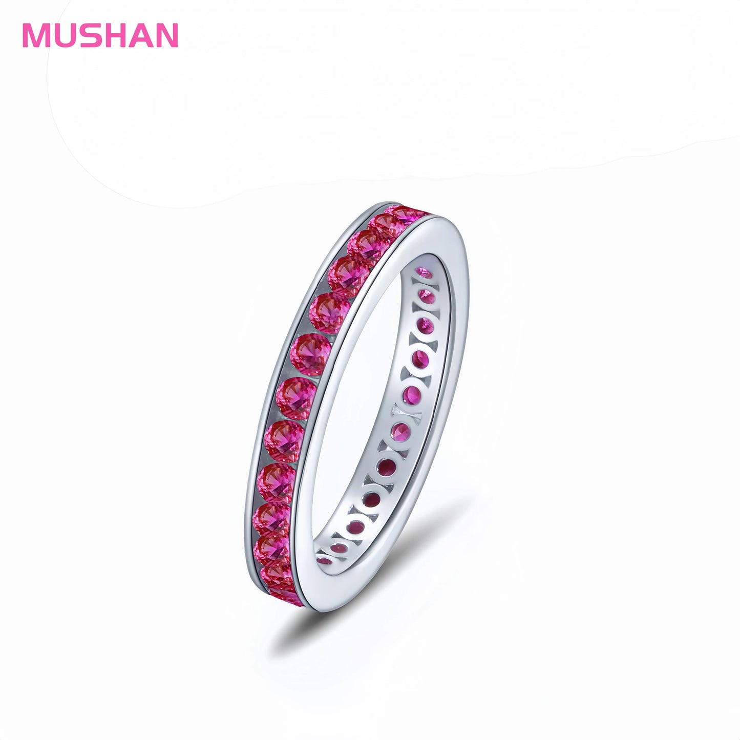 MUSHAN Jewelry Factory 925 Sterling Silver Ladies Rings Stylish Engagement and Wedding Jewelry High Carbon Diamond Couple Rings