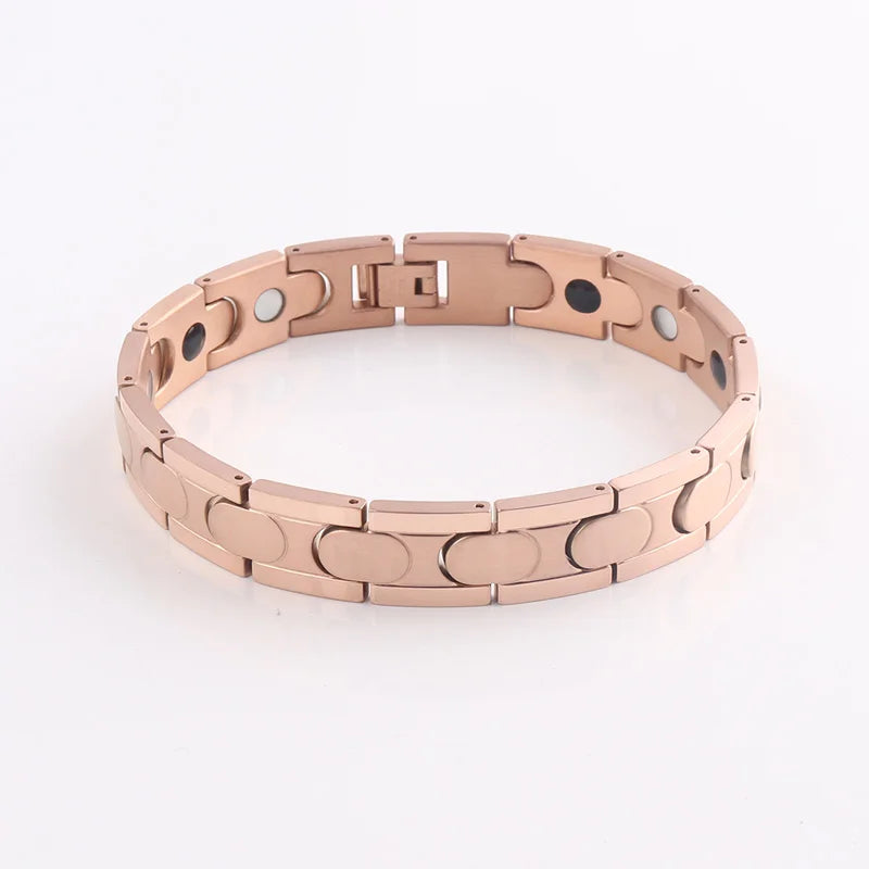 4 Color Available Magnetic Hematite Ion Energy Germanium Bracelets Titanium Stainless Steel Bio Therapy Bracelets