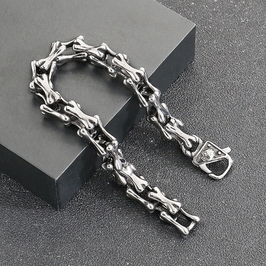 NEWLiFE REBEL Eastward Turn Skull Bracelet in Stainless Steel