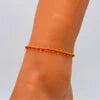 High-End Bohemian Style Light Luxury Stainless Steel Colored Rice Bead Anklet Cross-Border Fashion Trend Wholesale