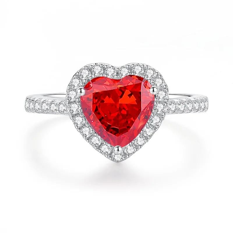 Wholesale Custom 925 Sterling Silver Ruby Rings Women Anniversary Wedding Red 5A 8A Zirconia Rings Jewelry Supplier Manufacturer